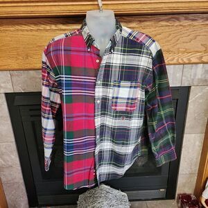 VTG Tommy Hilfiger Oxford Plaid Button Down Men's Size L/G 100% Cotton